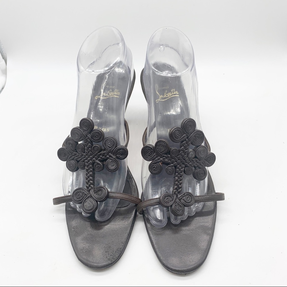 CHRISTIAN LOUBOUTIN COILED LEATHER MULES SIZE 42